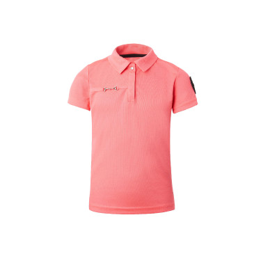 Polo funcional de manga corta para niños Horze Denise Rosa