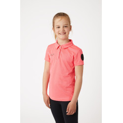 Polo funcional de manga corta para niños Horze Denise Rosa