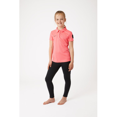 Polo funcional de manga corta para niños Horze Denise Rosa