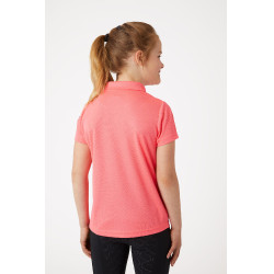 Polo funcional de manga corta para niños Horze Denise Rosa