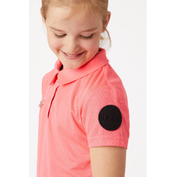 Polo funcional de manga corta para niños Horze Denise Rosa