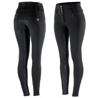 Pantalones de Montar con Cintura Alta deAsiento Completo de Silicona para Mujer Tara Horze Negro