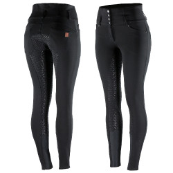 Pantalones de Montar con Cintura Alta deAsiento Completo de Silicona para Mujer Tara Horze Negro