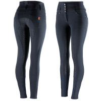 Pantalones de Montar con Cintura Alta deAsiento Completo de Silicona para Mujer Tara Horze Azul marino oscuro