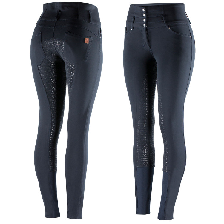 Pantalones de Montar con Cintura Alta deAsiento Completo de Silicona para Mujer Tara Horze Pantalones de Montar con Cintura Alta deAsiento Completo de Silicona para Mujer Tara Horze