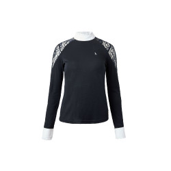 Camisa de Concurso de Encaje y Manga Larga para Mujer Sylvie Horze Azul marino oscuro