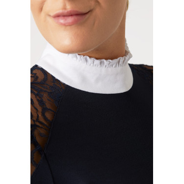 Camisa de Concurso de Encaje y Manga Larga para Mujer Sylvie Horze Azul marino oscuro