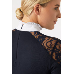 Camisa de Concurso de Encaje y Manga Larga para Mujer Sylvie Horze Azul marino oscuro