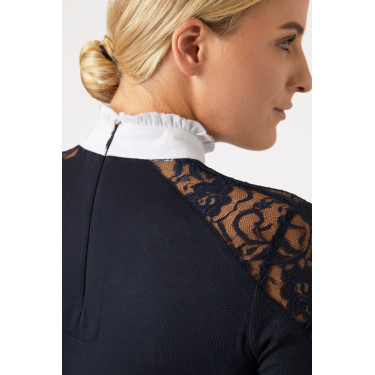 Camisa de Concurso de Encaje y Manga Larga para Mujer Sylvie Horze Azul marino oscuro