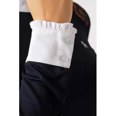 Camisa de Concurso de Encaje y Manga Larga para Mujer Sylvie Horze Azul marino oscuro