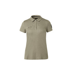 Polo funcional de manga corta para mujer Horze Denise Verde caqui