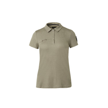Polo funcional de manga corta para mujer Horze Denise Verde caqui