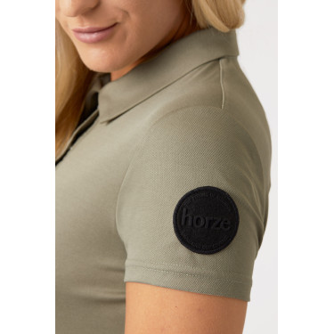 Polo funcional de manga corta para mujer Horze Denise Verde caqui