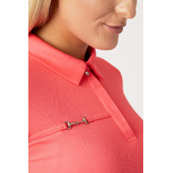 Polo funcional de manga corta para mujer Horze Denise Rosa Polo funcional de manga corta para mujer Horze Denise Rosa