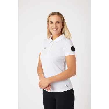 Polo funcional de manga corta para mujer Horze Denise Blanco Polo funcional de manga corta para mujer Horze Denise Blanco