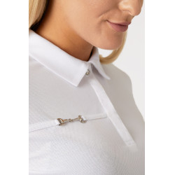 Polo funcional de manga corta para mujer Horze Denise Blanco Polo funcional de manga corta para mujer Horze Denise Blanco