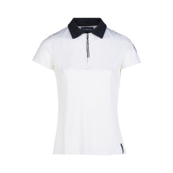 Camisa Polo de Manga Corta para Mujer Claudine B Vertigo Blanco / azul marino