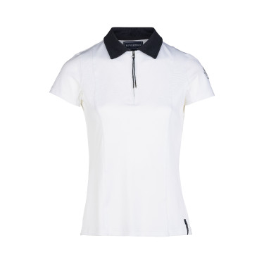 Camisa Polo de Manga Corta para Mujer Claudine B Vertigo Blanco / azul marino
