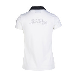 Camisa Polo de Manga Corta para Mujer Claudine B Vertigo Blanco / azul marino