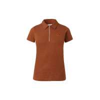 Camisa Polo de Algodón y Mangas Cortas para Mujer Amy Horze Tabaco