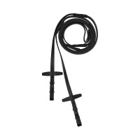 Riendas de Cuero con Goma Muswell Horze Negro