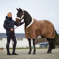 Alfombra polar Horze Lincoln con cuello de piel Marrón oscuro Alfombra polar Horze Lincoln con cuello de piel Marrón oscuro