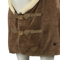 Alfombra polar Horze Lincoln con cuello de piel Marrón oscuro