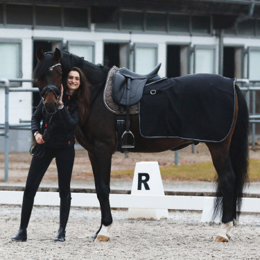 Manta Riñonera Polar Dorso Kiel Horze Negro