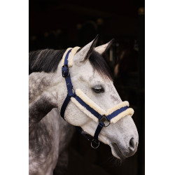 Cabezadade Cuadra con Revestimiento de Piel Sintético Marquess Horze Azul marino oscuro Cabezadade Cuadra con Revestimiento de Piel Sintético Marquess Horze Azul marino oscuro