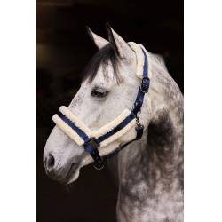 Cabezadade Cuadra con Revestimiento de Piel Sintético Marquess Horze Azul marino oscuro Cabezadade Cuadra con Revestimiento de Piel Sintético Marquess Horze Azul marino oscuro