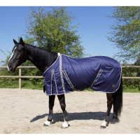 Manta de algodón T de T Azúl marino / gris