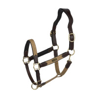 Horze Cabezada de Cuadra Anatómica Easton Beige / marrón oscuro