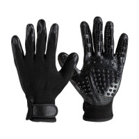 Horze Guantes de Cepillado Super Tacto Negro