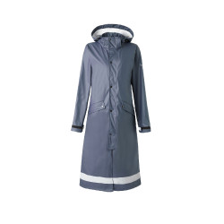Impermeable Horze Hazel para mujer largo con aberturas