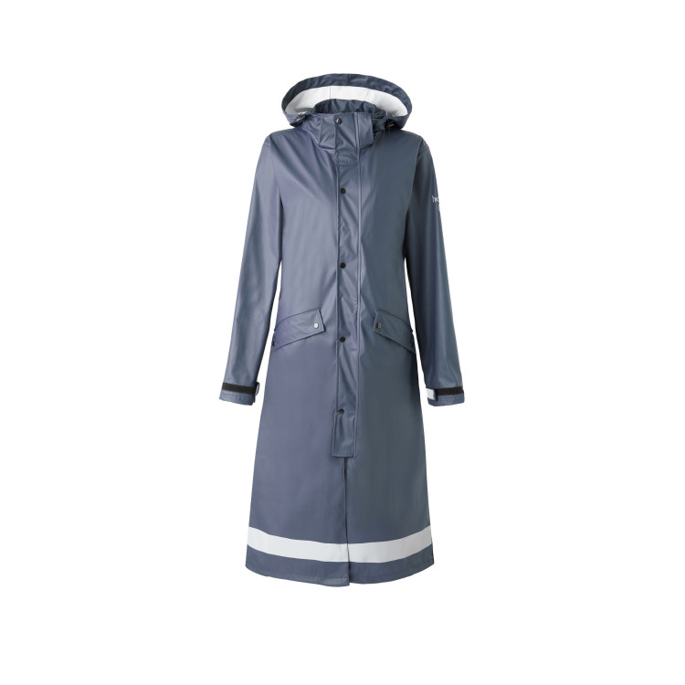 Impermeable Horze Hazel para mujer largo con aberturas