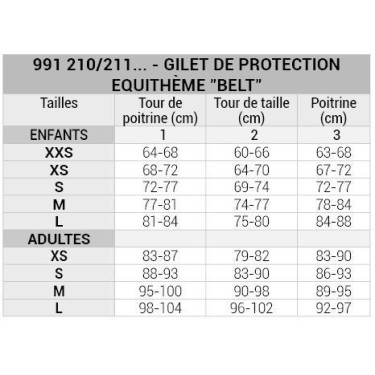 Chaleco de protección Equi-Theme Belt Chaleco de protección Equi-Theme Belt
