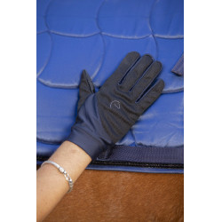 Guantes Equi-Theme Knit digital Negro / azúl marino