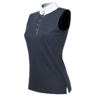 Polo Equi-Theme Mesh sin mangas Azúl marino, azúl / blanco