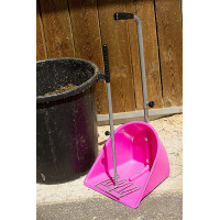 Recogedor con rastrillo largo Rosa