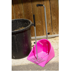 Recogedor con rastrillo largo Rosa