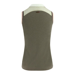 Polo mujer Equi-Theme Smoff sin mangas Hierro Beige