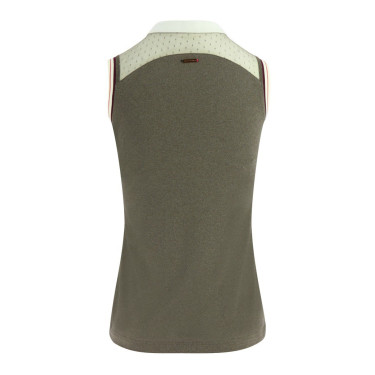 Polo mujer Equi-Theme Smoff sin mangas Hierro Beige