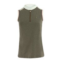 Polo mujer Equi-Theme Smoff sin mangas Hierro Beige