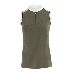 Polo mujer Equi-Theme Smoff sin mangas Hierro Beige