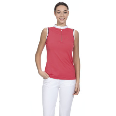 Polo mujer Equi-Theme Smoff sin mangas Fucsia Rosa