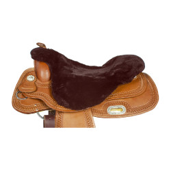 Funda de asiento western de oveja Umbria Equitazione Castaño Marr&amp;amp;amp;oacute;n