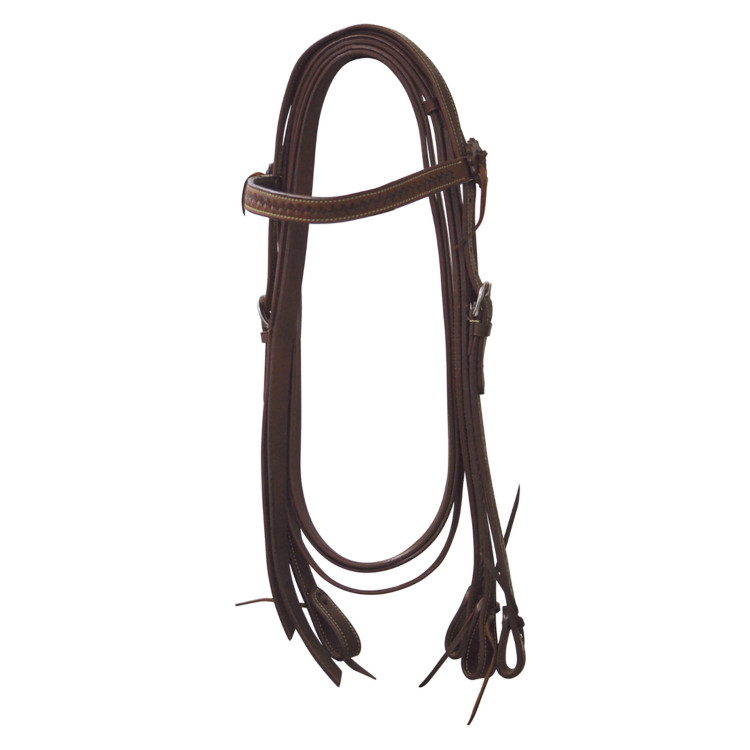 Brida western Lakota con flores con riendas