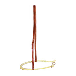 Noseband Pool's 555 de cuero con rawhide Natural Marr&amp;oacute;n