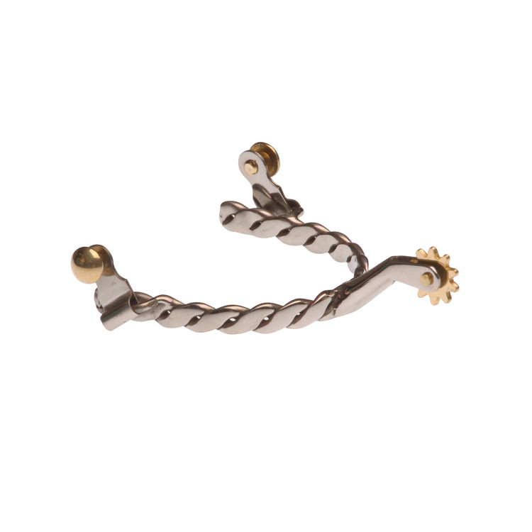 Espuelas western Lakota de acero inoxidable trenzadas con rueda