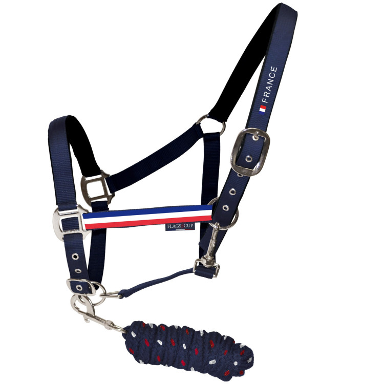 Set de cabestro y correa France Collection Banderas & Copa